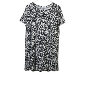 Southern Couture Leopard Print Black/White Dress